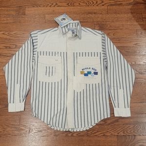 Bugle Boy Buttondown Striped Longsleeve Cotton Shirt Size S 8-10 NWT